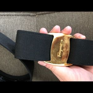 Salvatore Ferragano Black Adjustable Bow belt